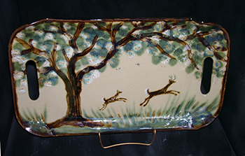 Brown Trees Deer Tray